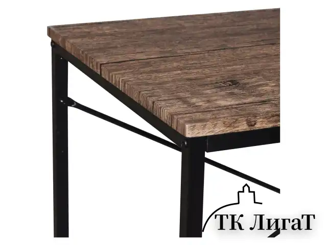 Стол на металлокаркасе BRABIX "LOFT CD-005", 1200х520х1200 мм, 3 полки, цвет морёный дуб, 641221