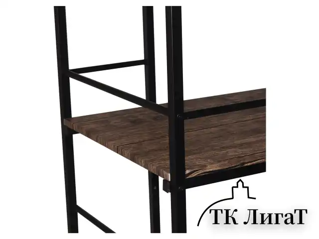 Стол на металлокаркасе BRABIX "LOFT CD-005", 1200х520х1200 мм, 3 полки, цвет морёный дуб, 641221