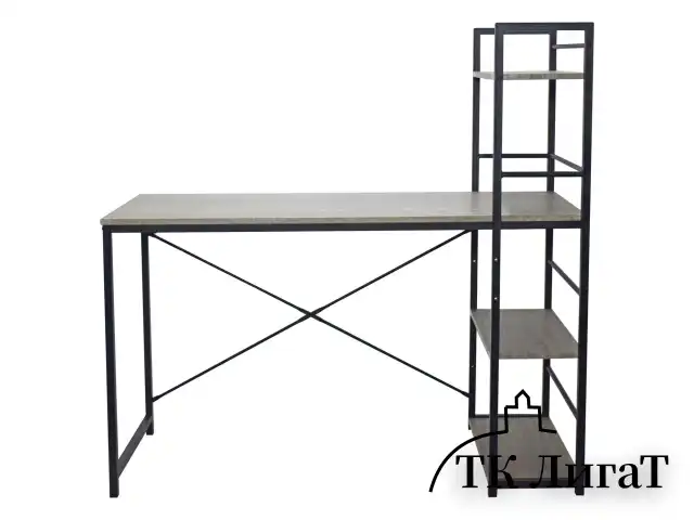 Стол на металлокаркасе BRABIX "LOFT CD-005", 1200х520х1200 мм, 3 полки, цвет дуб антик, 641222