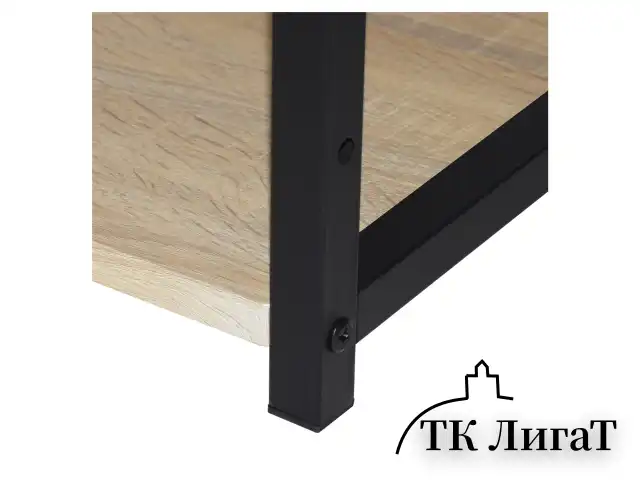 Стол на металлокаркасе BRABIX "LOFT CD-005",1200х520х1200 мм, 3 полки, цвет дуб натуральный, 641223