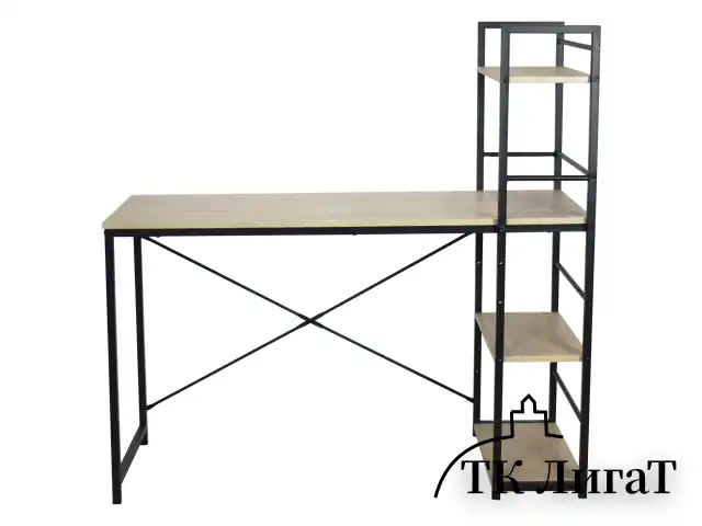 Стол на металлокаркасе BRABIX "LOFT CD-005",1200х520х1200 мм, 3 полки, цвет дуб натуральный, 641223