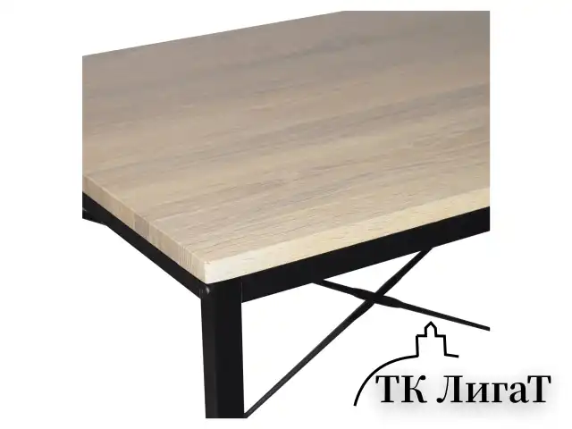 Стол на металлокаркасе BRABIX "LOFT CD-005",1200х520х1200 мм, 3 полки, цвет дуб натуральный, 641223