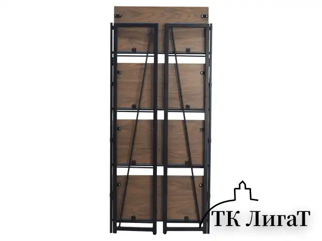 Стеллаж на металлокаркасе "BRABIX LOFT SH-001", 600х300х1250 мм, складной, цвет морёный дуб, 641228
