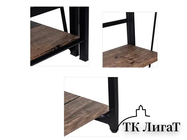 Стеллаж на металлокаркасе "BRABIX LOFT SH-001", 600х300х1250 мм, складной, цвет морёный дуб, 641228