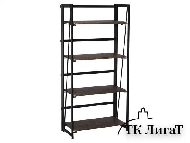 Стеллаж на металлокаркасе "BRABIX LOFT SH-001", 600х300х1250 мм, складной, цвет морёный дуб, 641228