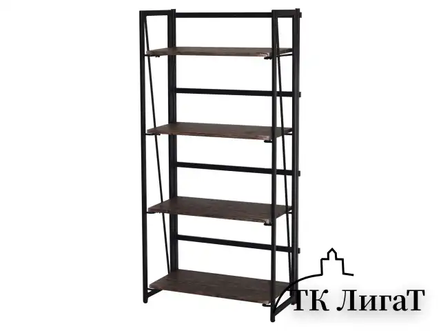Стеллаж на металлокаркасе "BRABIX LOFT SH-001", 600х300х1250 мм, складной, цвет морёный дуб, 641228