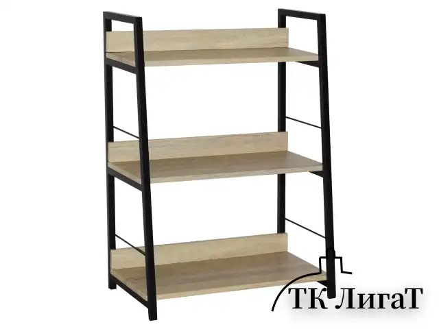 Стеллаж на металлокаркасе BRABIX "LOFT SH-002", 600х350х845 мм, цвет дуб натуральный, 641233