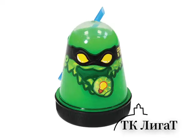 Слайм (лизун) "Slime Ninja", светится в темноте, зеленый, 130 г, ВОЛШЕБНЫЙ МИР, S130-18