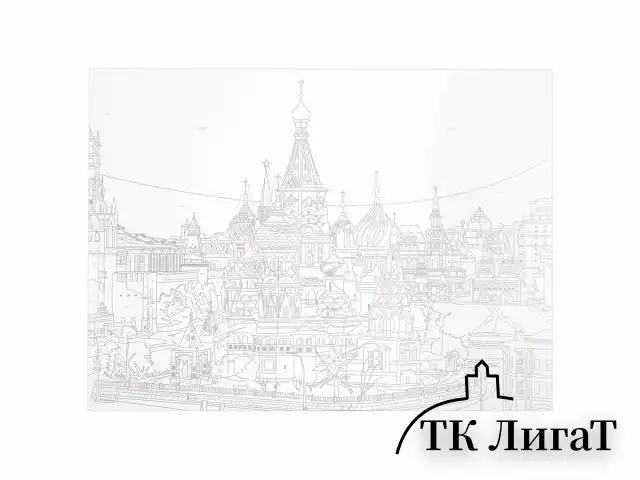 Картина по номерам А3, ОСТРОВ СОКРОВИЩ "Храм Василия Блаженного", акриловые краски, картон, 2 кисти, 663269