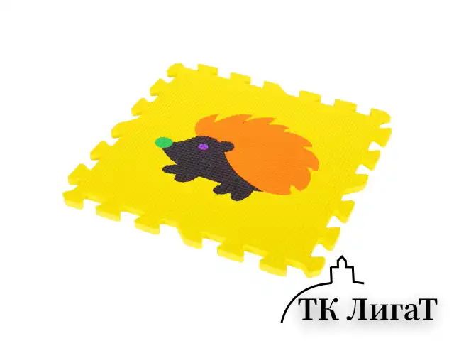 Коврик-пазл напольный 0,9х0,9 м мягкий "Зверушки", 9 частей 30х30 см, толщина 1 см, ЮНЛАНДИЯ, 664666