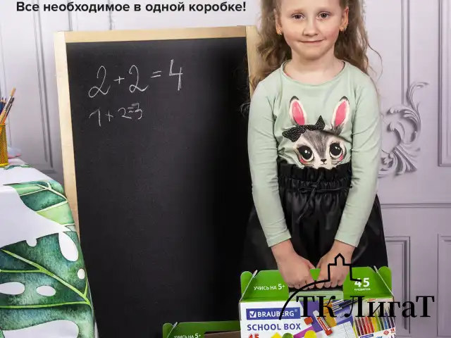 Набор школьных принадлежностей в подарочной коробке BRAUBERG "НАБОР ПЕРВОКЛАССНИКА", 45 предметов, 880122
