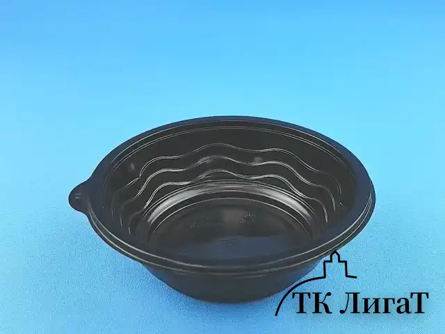 Контейнер круглый без крышки  SP-350 черный (150шт/600шт) Челябинск