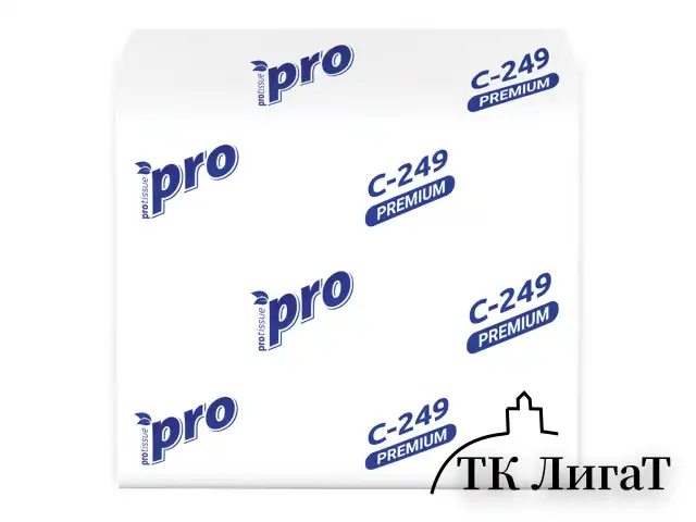Бумага туалетная листовая 250 шт., PROtissue (T3) PREMIUM, 2-слойная, белая, 22,5х11 см, КОМПЛЕКТ 40 пачек, C249, С249