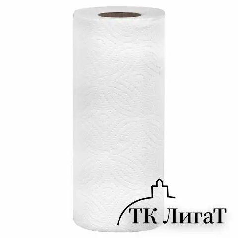Полотенца бумажные 2-х слойные, спайка 6 рулонов (6х14,7 м), LAIMA LUXE, 100% целлюлоза, 114742