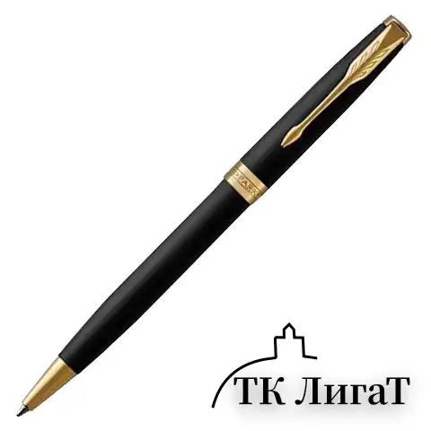 Ручка шариковая PARKER "Sonnet Core Matt Black GT", черный матовый лак, позолота, черная, 1931519