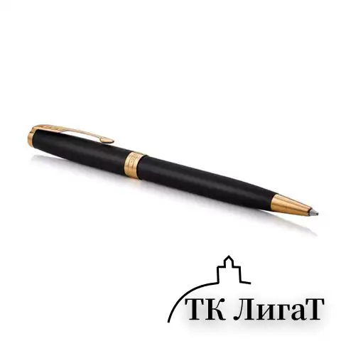 Ручка шариковая PARKER "Sonnet Core Matt Black GT", черный матовый лак, позолота, черная, 1931519
