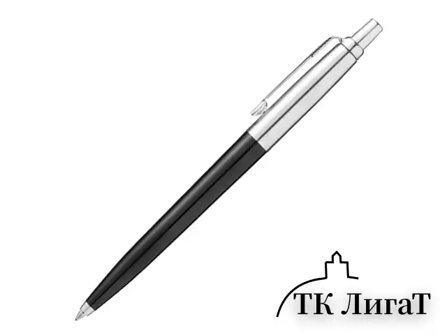 Ручка шариковая PARKER "Jotter Plastic CT", корпус черный, детали нержавеющая сталь, блистер, синяя, 2096873