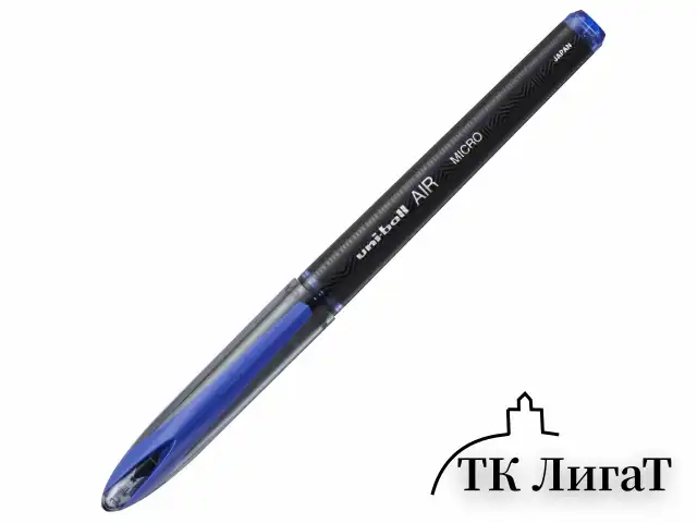 Ручка-роллер Uni-Ball "AIR Micro", СИНЯЯ, корпус черный, узел 0,5 мм, линия 0,24 мм, UBA-188-M BLUE