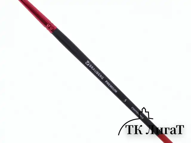 Кисти BRAUBERG PREMIUM, набор 5 шт. (синтетика, круглая № 1, 3, 5, плоская № 5, 8), блистер, 201024