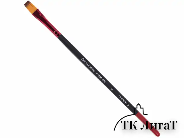Кисти BRAUBERG PREMIUM, набор 5 шт. (синтетика, круглая № 1, 3, 5, плоская № 5, 8), блистер, 201024