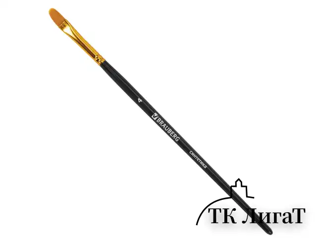 Кисти синтетика BRAUBERG, НАБОР 10 шт., черные (Круглые; Овальные; Плоские; Лайнеры), 201028
