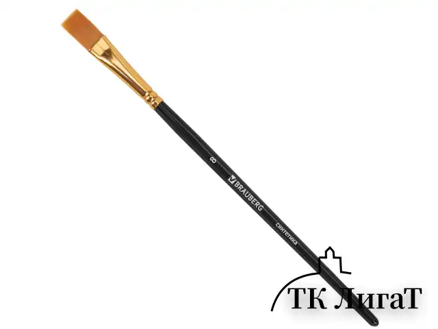 Кисти синтетика BRAUBERG, НАБОР 10 шт., черные (Круглые; Овальные; Плоские; Лайнеры), 201028