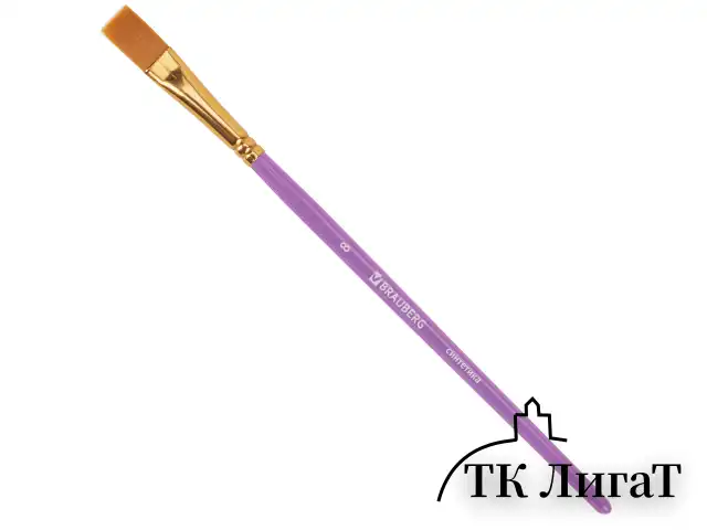 Кисти синтетика BRAUBERG, НАБОР 10 шт., фиолетовые (Круглые; Овальные; Плоские; Лайнеры), 201029