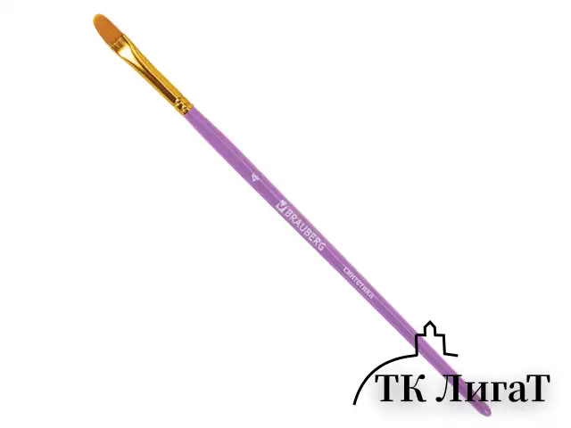 Кисти синтетика BRAUBERG, НАБОР 10 шт., фиолетовые (Круглые; Овальные; Плоские; Лайнеры), 201029