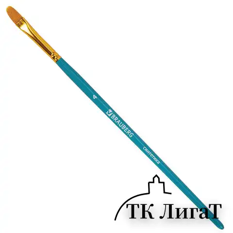 Кисти синтетика BRAUBERG, НАБОР 10 шт., синие (Круглые; Овальные; Плоские; Лайнеры), 201030
