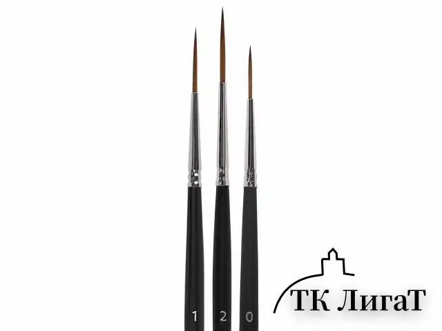 Кисти художественные набор 3 шт., синтетика (лайнеры № 0, 1, 2) BRAUBERG ART CLASSIC, 201034