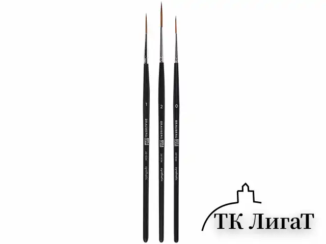 Кисти художественные набор 3 шт., синтетика (лайнеры № 0, 1, 2) BRAUBERG ART CLASSIC, 201034