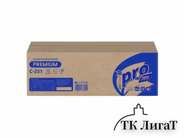 Салфетки 200шт PROtissue (Система N4) PREMIUM, 2-сл, КОМПЛЕКТ 20шт, 21*16см, V-сложен, C251