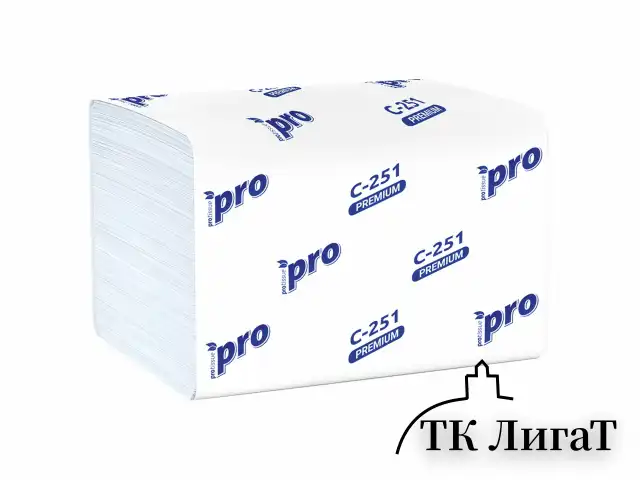 Салфетки 200шт PROtissue (Система N4) PREMIUM, 2-сл, КОМПЛЕКТ 20шт, 21*16см, V-сложен, C251
