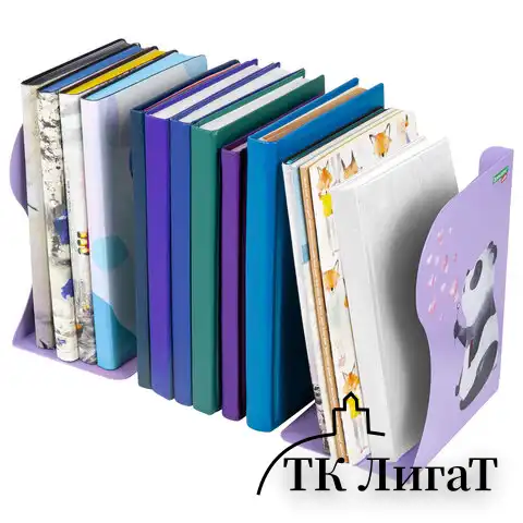 Подставка-держатель для книг и учебников BRAUBERG KIDS "Panda", раздвижная, металлическая, 238064