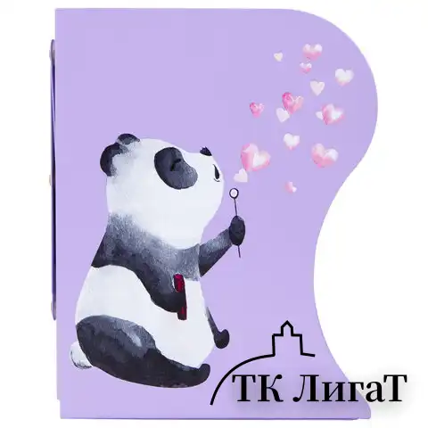 Подставка-держатель для книг и учебников BRAUBERG KIDS "Panda", раздвижная, металлическая, 238064
