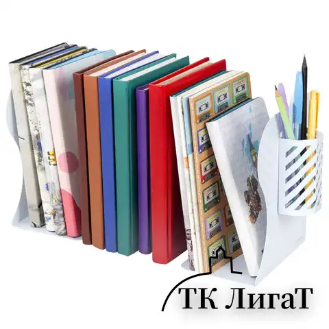 Подставка-держатель для книг и учебников BRAUBERG, с органайзером, раздвижная, металлическая, 238066