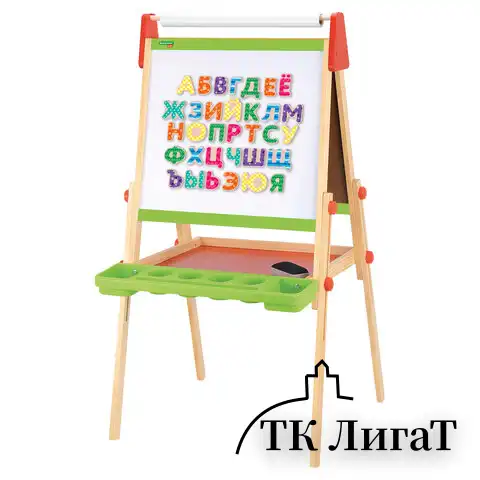 Мольберт растущий 3 в 1 для мела/магнитно-маркерный 48х43 см, BRAUBERG KIDS, 238151