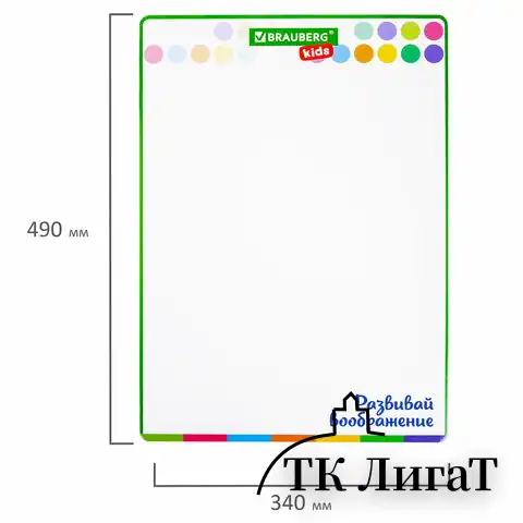 Доска для рисования, с маркером, двухсторонняя, в клетку/белая, 34х49 см (А3), BRAUBERG KIDS, 238153