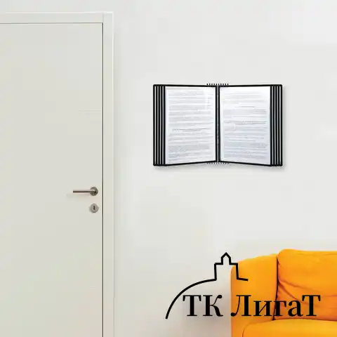 Демосистема настольная/настенная на 10 панелей, с 10 черными панелями А4, STAFF "Profit", 238218