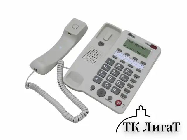 Телефон RITMIX RT-550 white, АОН, спикерфон, память 100 номеров, тональный/импульсный режим, белый, 80002154