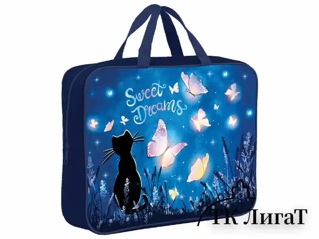 Папка на молнии с ручками BRAUBERG А4, 1 отделение, полиэстер, 80 мм, "Sweet dreams", 270959