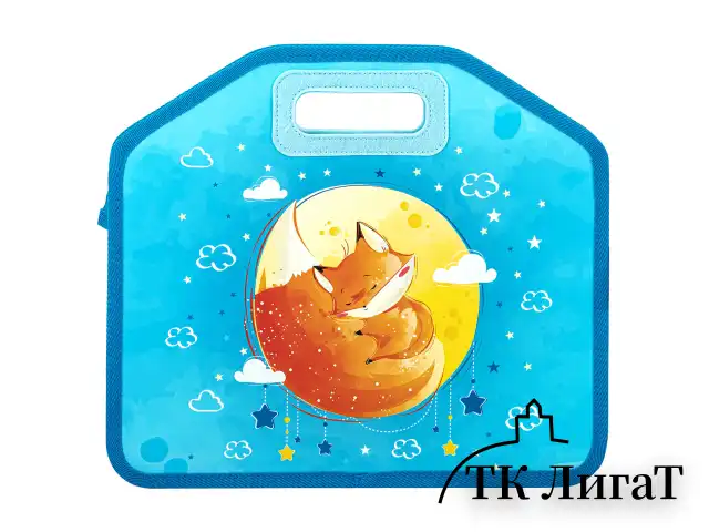 Папка-сумка ЮНЛАНДИЯ, 1 отделение, фетровые ручки, 34х30х11 см, "Moon fox", 270996
