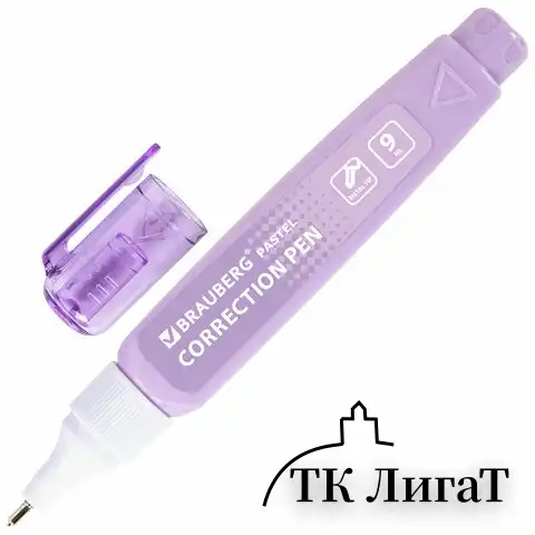 Ручка-корректор в пастельном корпусе BRAUBERG PASTEL, 9 мл, металлический наконечник, ассорти, 271251