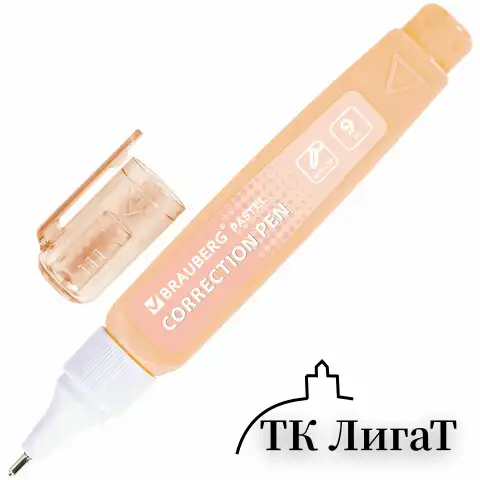 Ручка-корректор в пастельном корпусе BRAUBERG PASTEL, 9 мл, металлический наконечник, ассорти, 271251