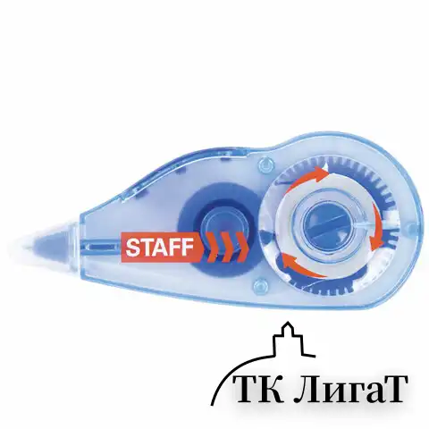 Корректирующая лента STAFF PROFIT, 5 мм х 6 м, механизм перемотки, корпус голубой, блистер, европодвес, 271254