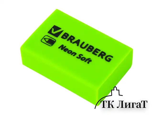 Ластики BRAUBERG NEON SOFT НАБОР 12 штук, размер ластика 31х20х10 мм, экологичный ПВХ, 271339