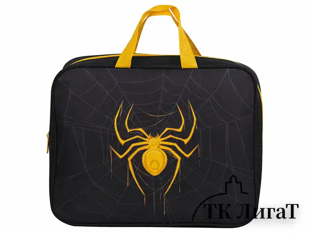 Папка на молнии с ручками BRAUBERG А4, 1 отделение, полиэстер, 80 мм, "Venomous spider", 271485