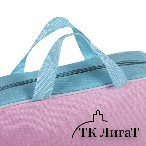 Папка на молнии с ручками STAFF EVERYDAY А4, 1 отделение, полиэстер, 80 мм, нежно-розовый, 271488