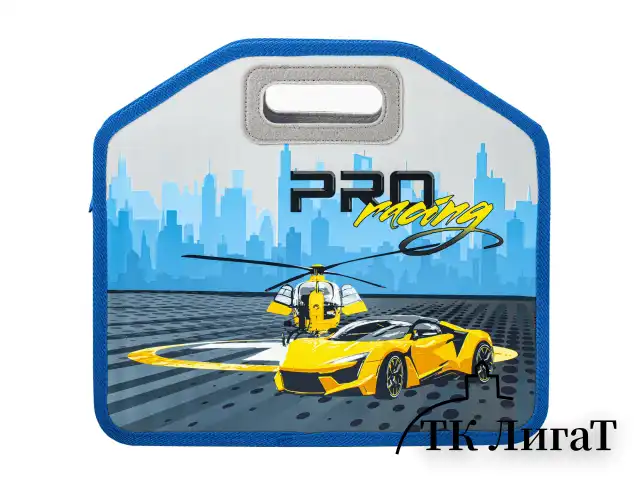Папка-сумка ЮНЛАНДИЯ, 1 отделение, фетровые ручки, 34х30х11 см, "Proracing", 271632