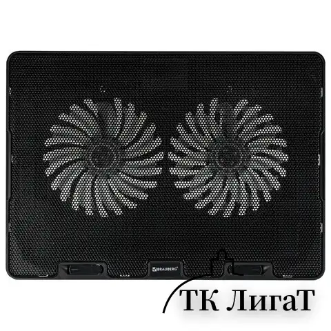 Подставка для ноутбука с охлаждением, 2 порта USB-A, LED-подсветка, 352х252 мм, BRAUBERG, 513617